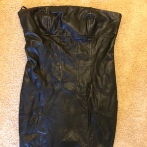 Armani black faux leather dress